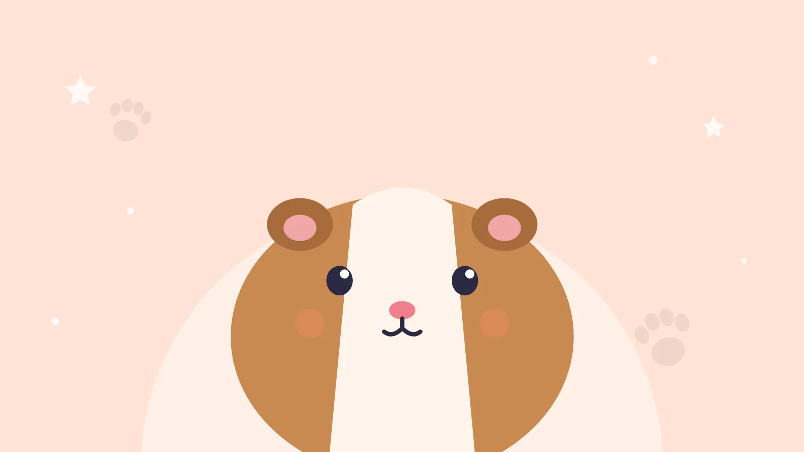Getekende cavia op een lichtoranje achtergrond