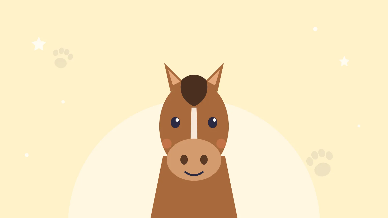 Getekend paard op een lichtgele achtergrond